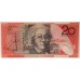 AUSTRALIA 1995 . TWENTY 20 DOLLAR BANKNOTE . ERROR . WET INK TRANSFER